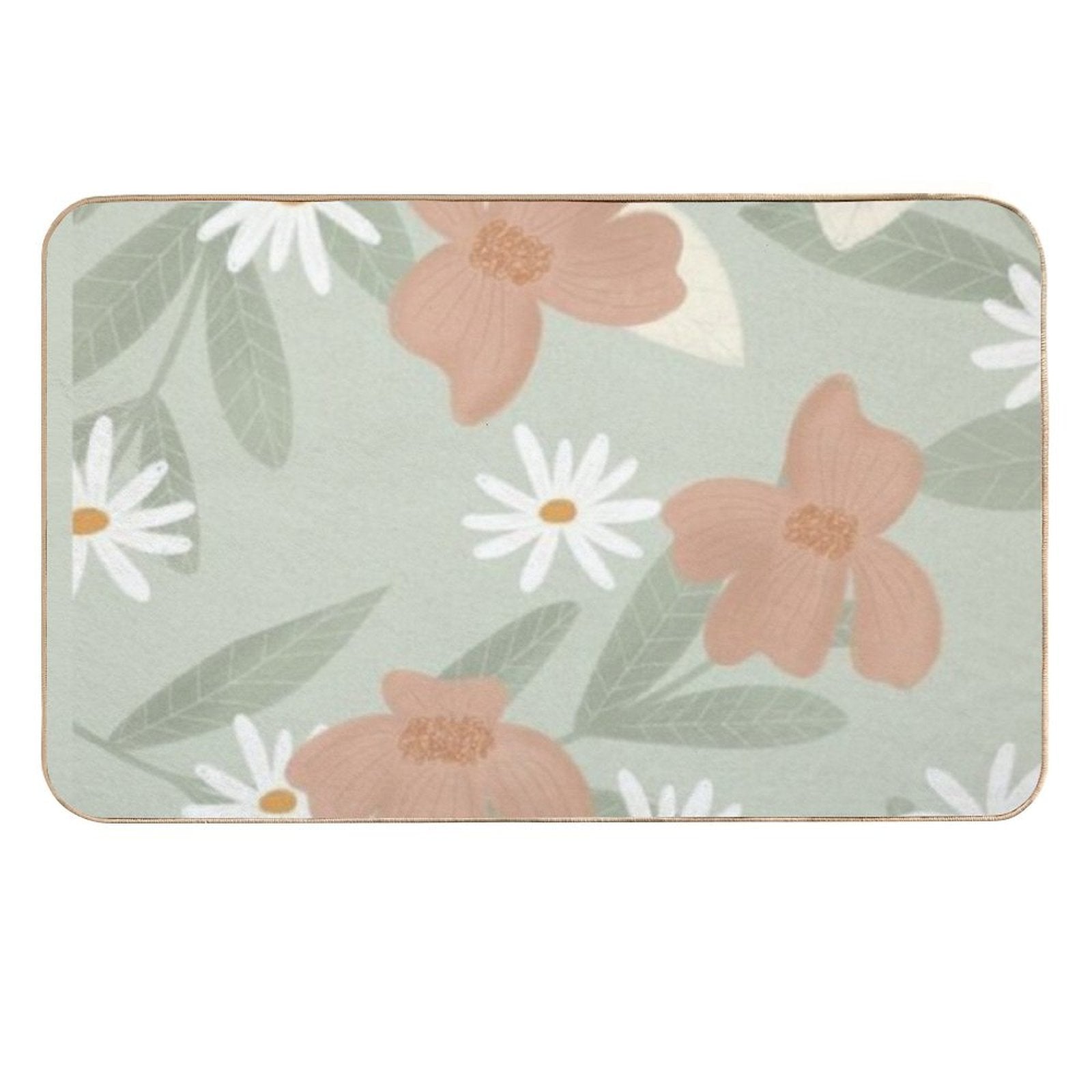 Floral Pattern  Toxin-Free Bath Mat