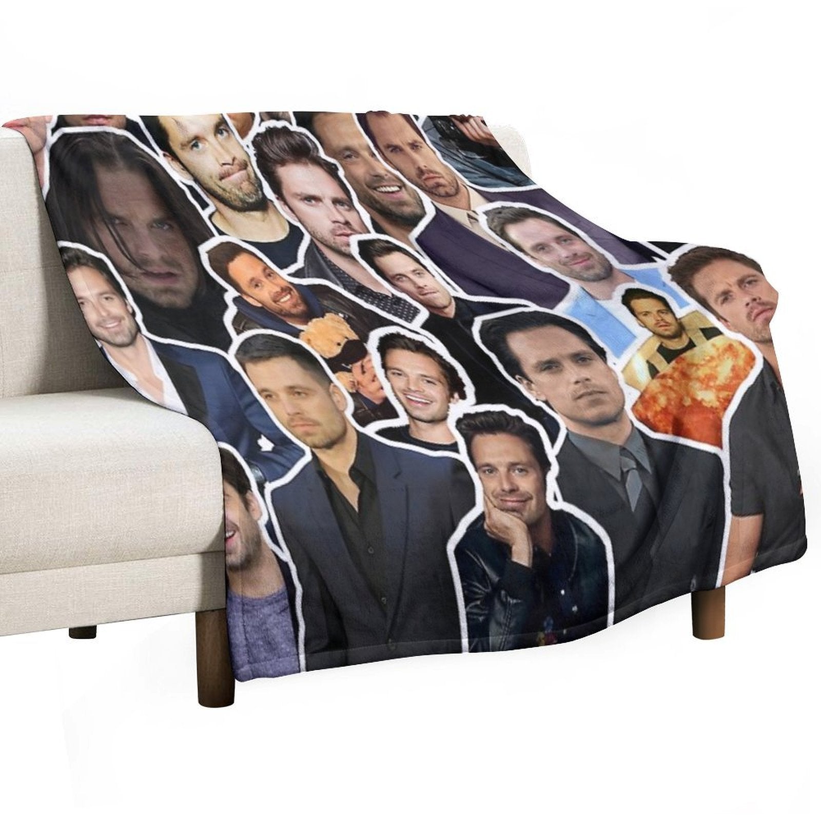Sebastian Stan Photo Collage Throw Blanket Anti-pilling Throw Blanket