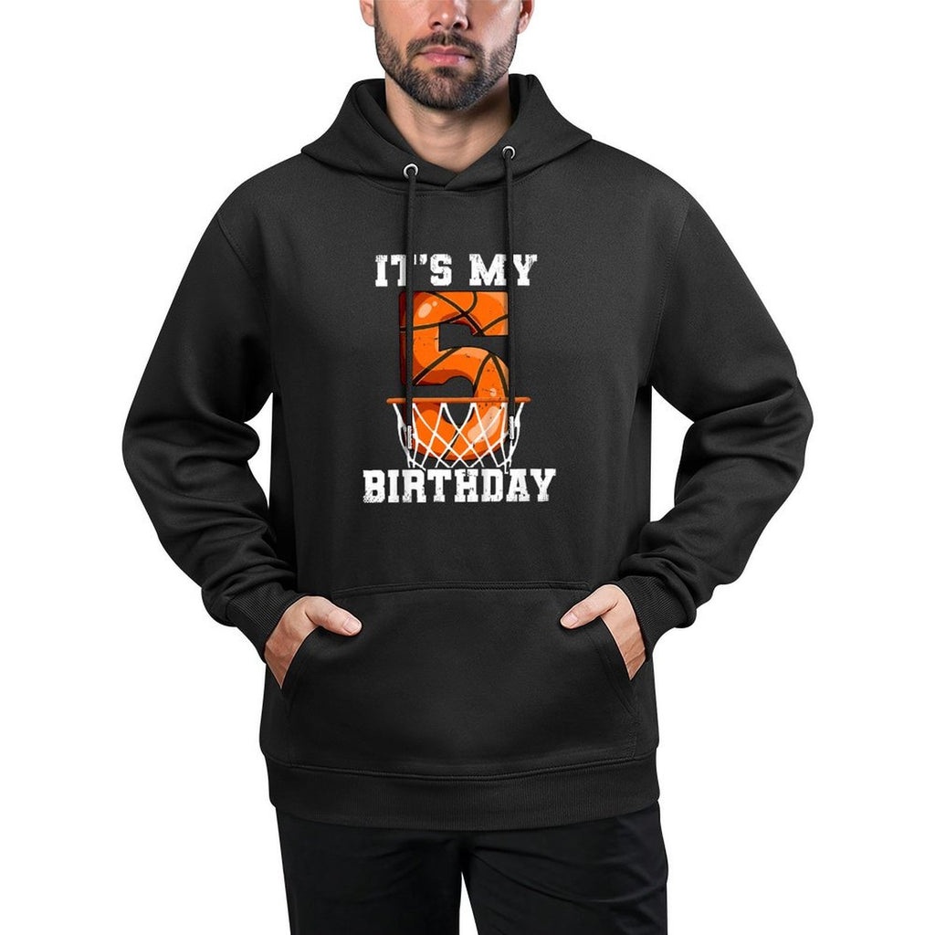 Kids 5th Birthday Basketball Moisture-Wicking Hoodie