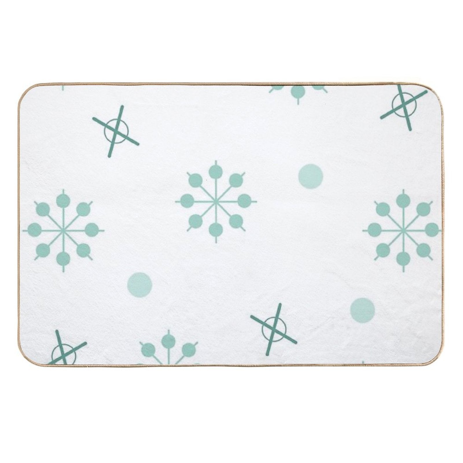 Atomic Age Sputnik Starbursts Winter Green  Anti-Trip Bath Mat