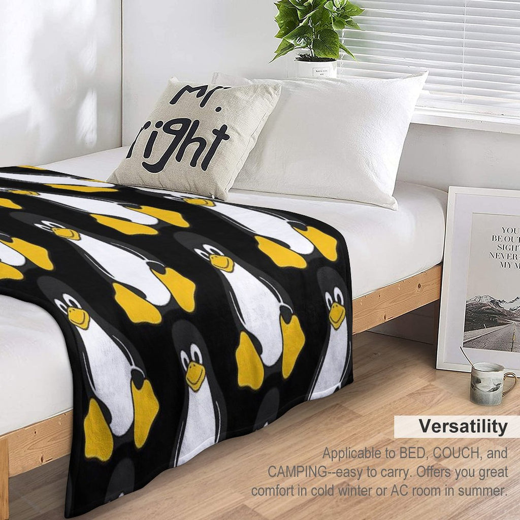 Linux Tux Durable Throw Blanket