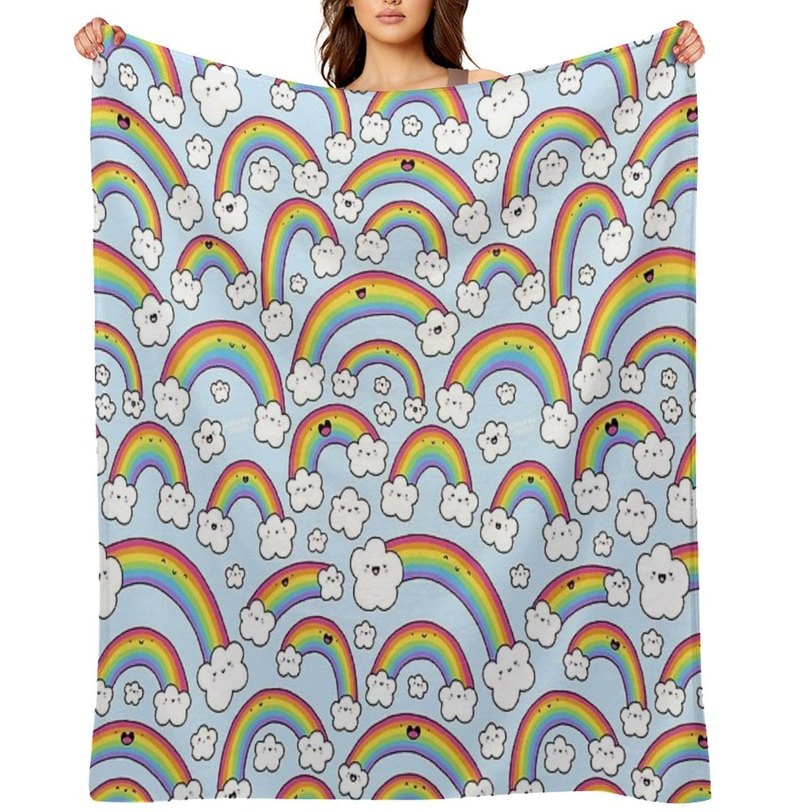Rainbows Everywhere! Eco-conscious Throw Blanket