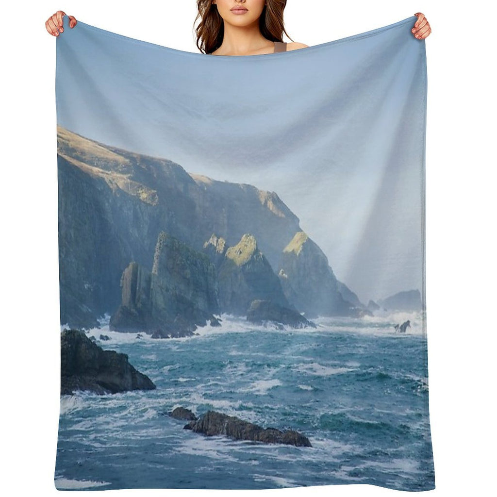 Cliffs at Port, Glencolmcille Comfort Throw Blanket