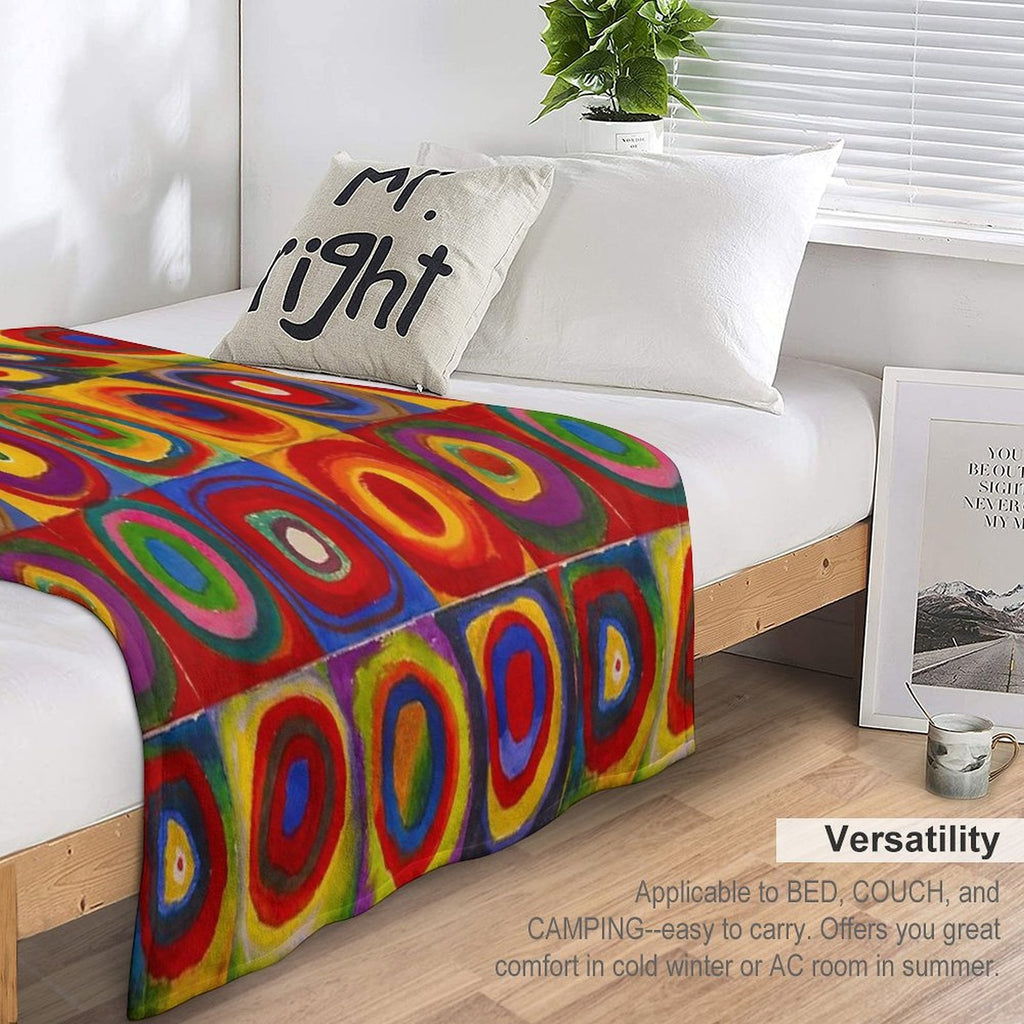 KANDINSKY HD - Color Study Squares Art Painting Wrinkle-free Throw Blanket