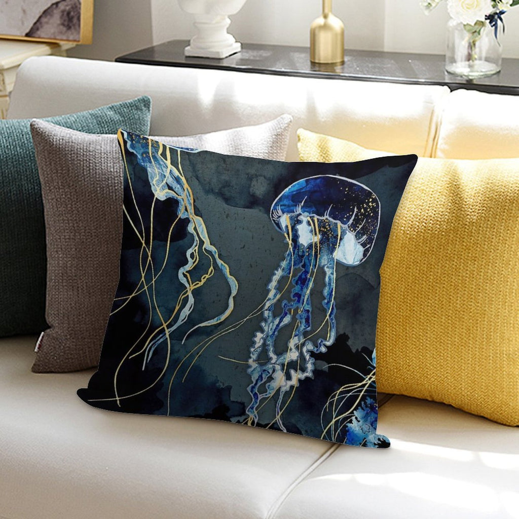 Metallic Ocean III Soft Multiple Sizes Throw Pillow