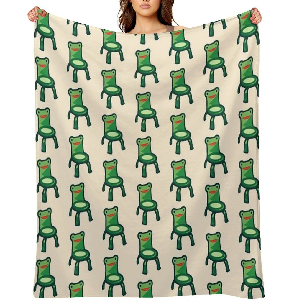 Froggy Chair Velvety-soft Throw Blanket
