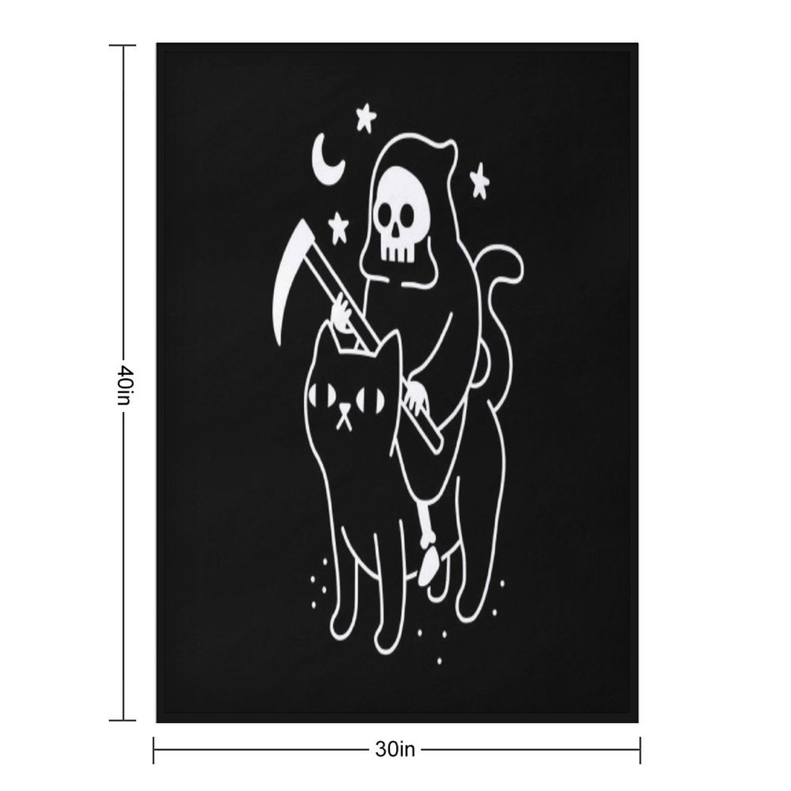 Death Rides A Black Cat Multi-functional Throw Blanket