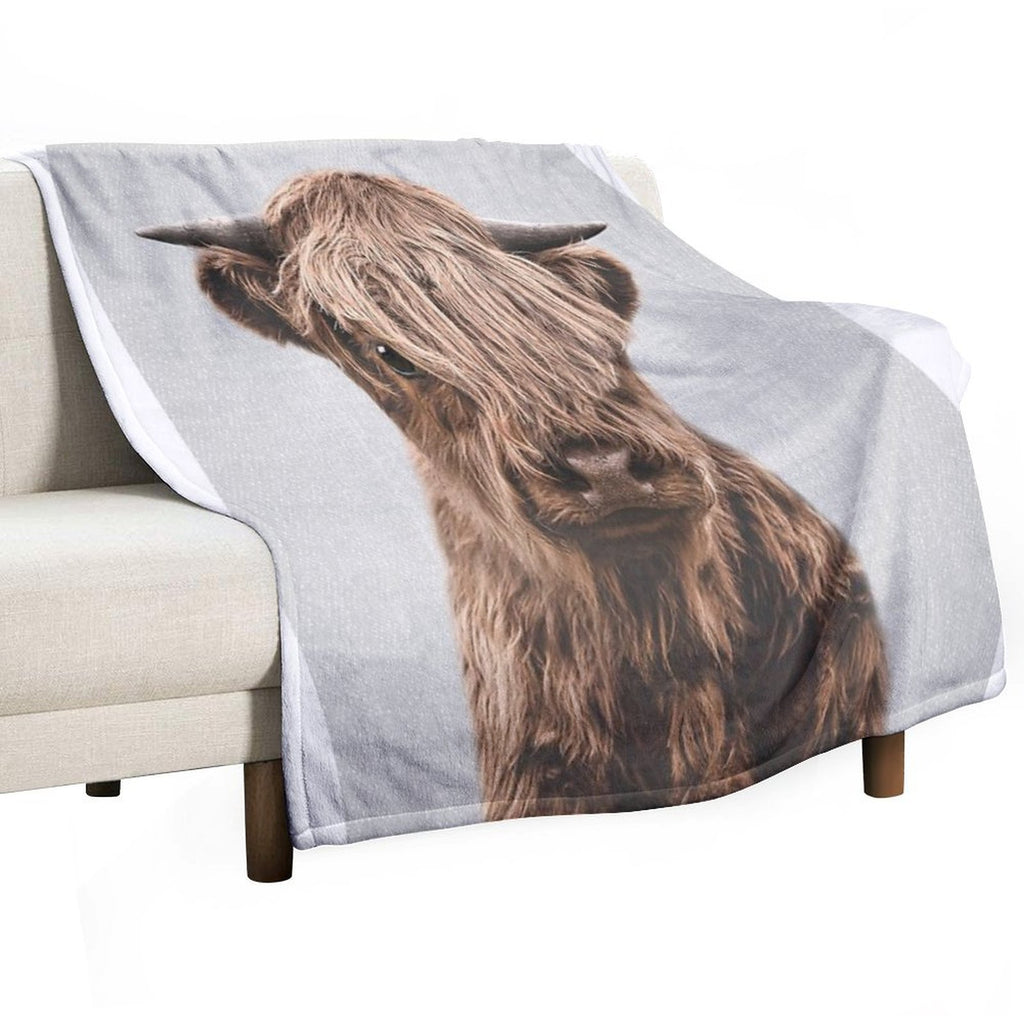 Highland Calf - Colorful Shrink-resistant Throw Blanket