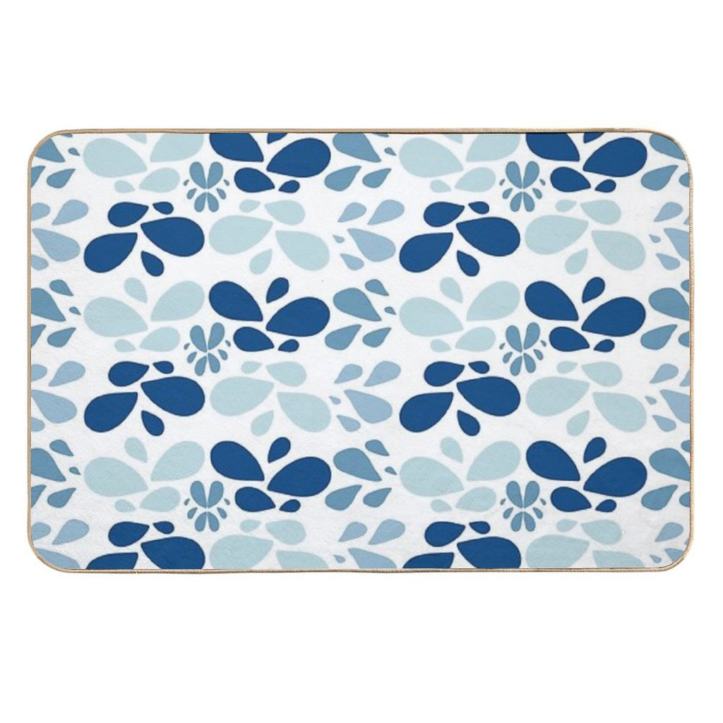 Abstract Blue  Repositionable Bath Mat