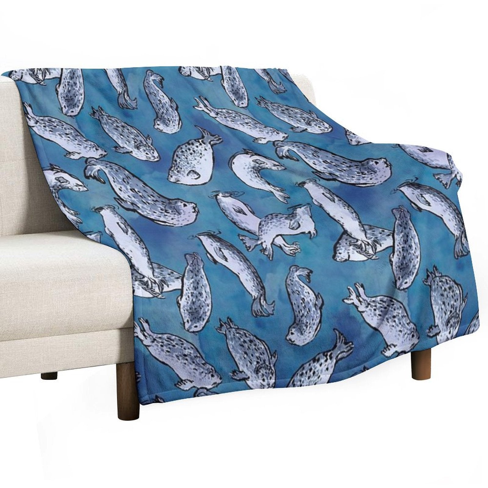 Harbor Seal Pattern Comfort Throw Blanket