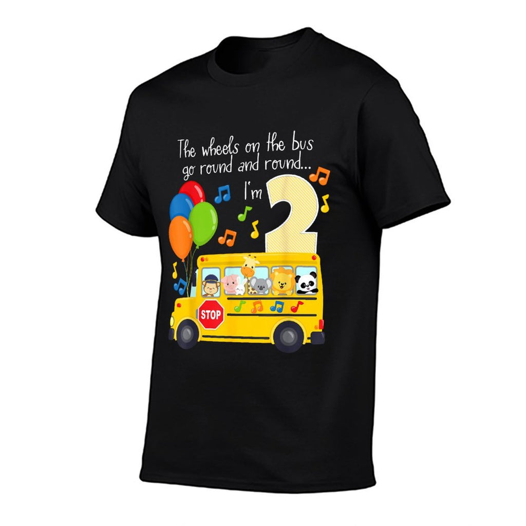 The Wheels On The Bus 2nd Birthday 2 Yrs Old Family Matching  Easy-care T-Shirt