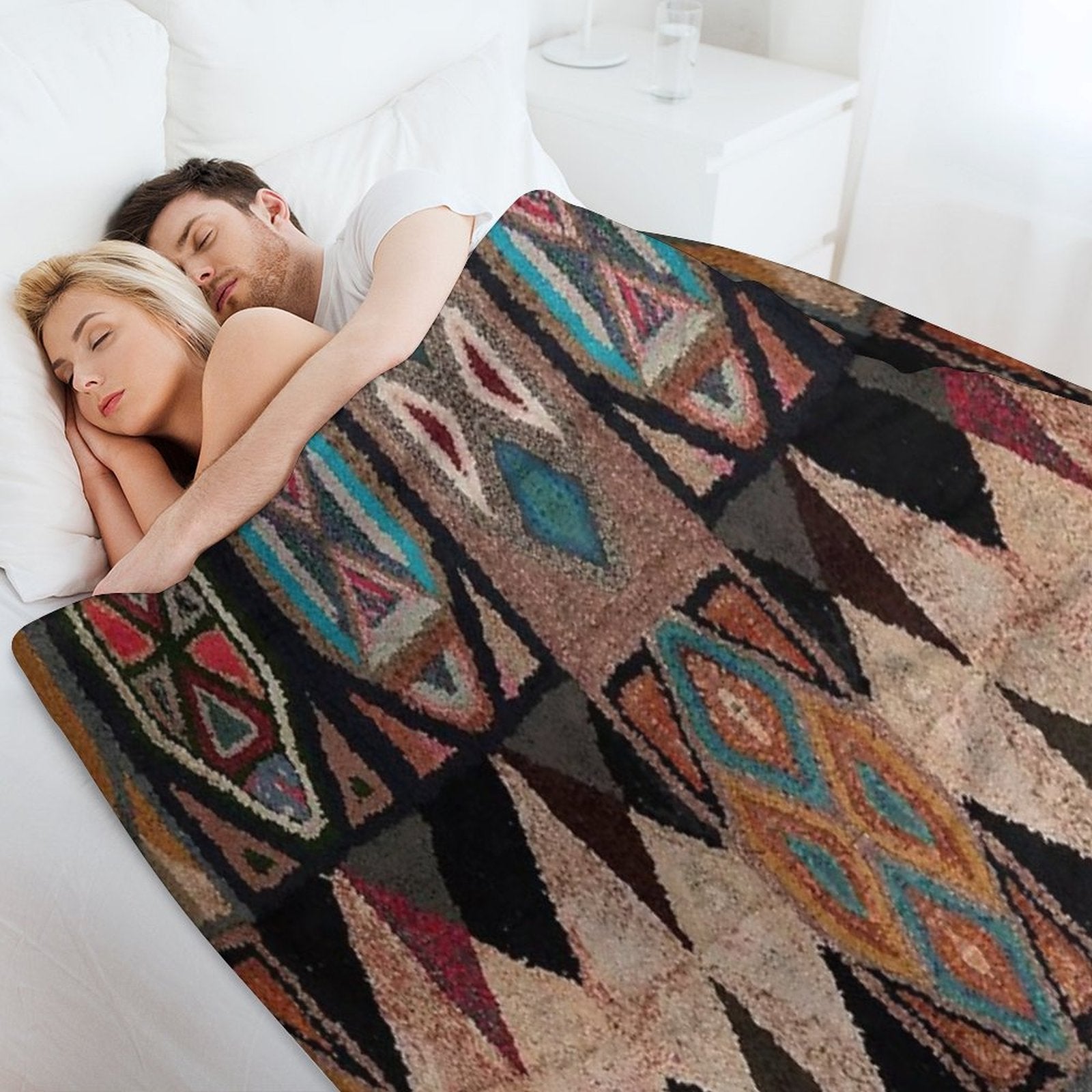 Abstract Bohemian Design Durable Throw Blanket