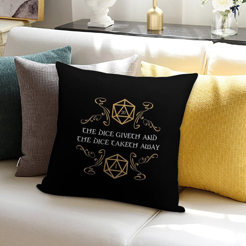 The Dice Giveth And Taketh Away Natural 20 And Critical Fail Soft Fade-Resistant Throw Pillow