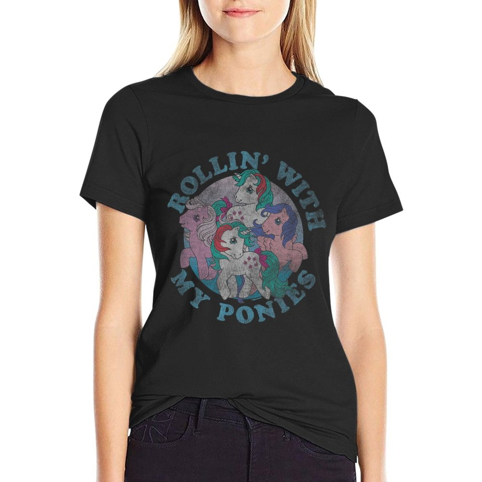 My Little Pony Retro Rollin' With My Ponies Classic Group  Wrinkle-resistant T-Shirt