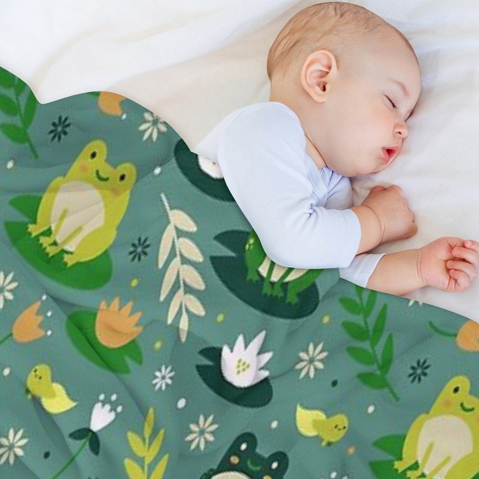 Cute Frogs Pattern Versatility Throw Blanket