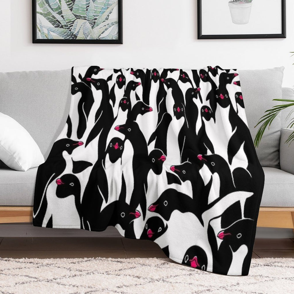 Meanwhile Penguins II Travel-friendly Throw Blanket