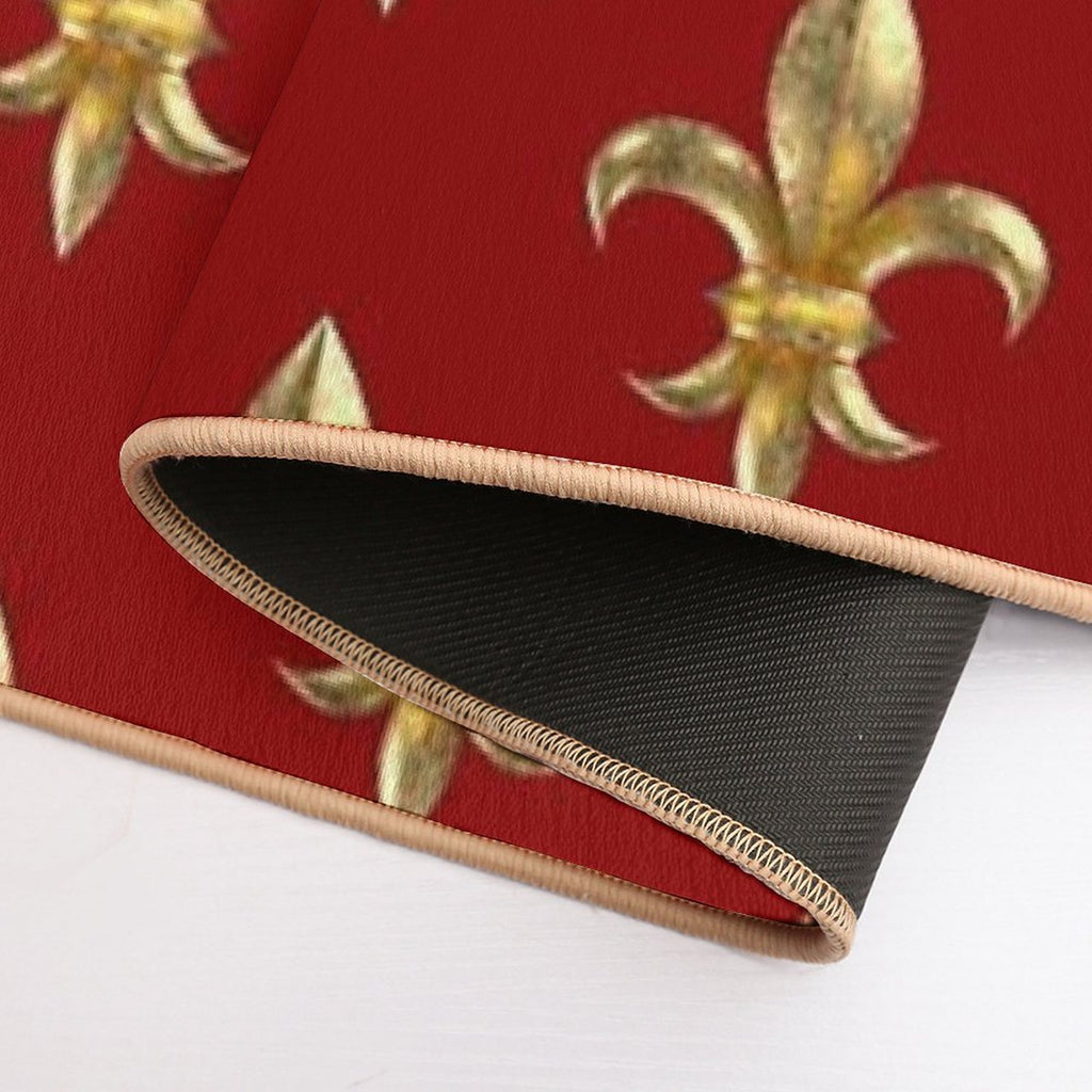 Fleur De Lys  Fleur De Lis 3D Gold Look Pattern, Small Corroded  Stain-Proof Bath Mat