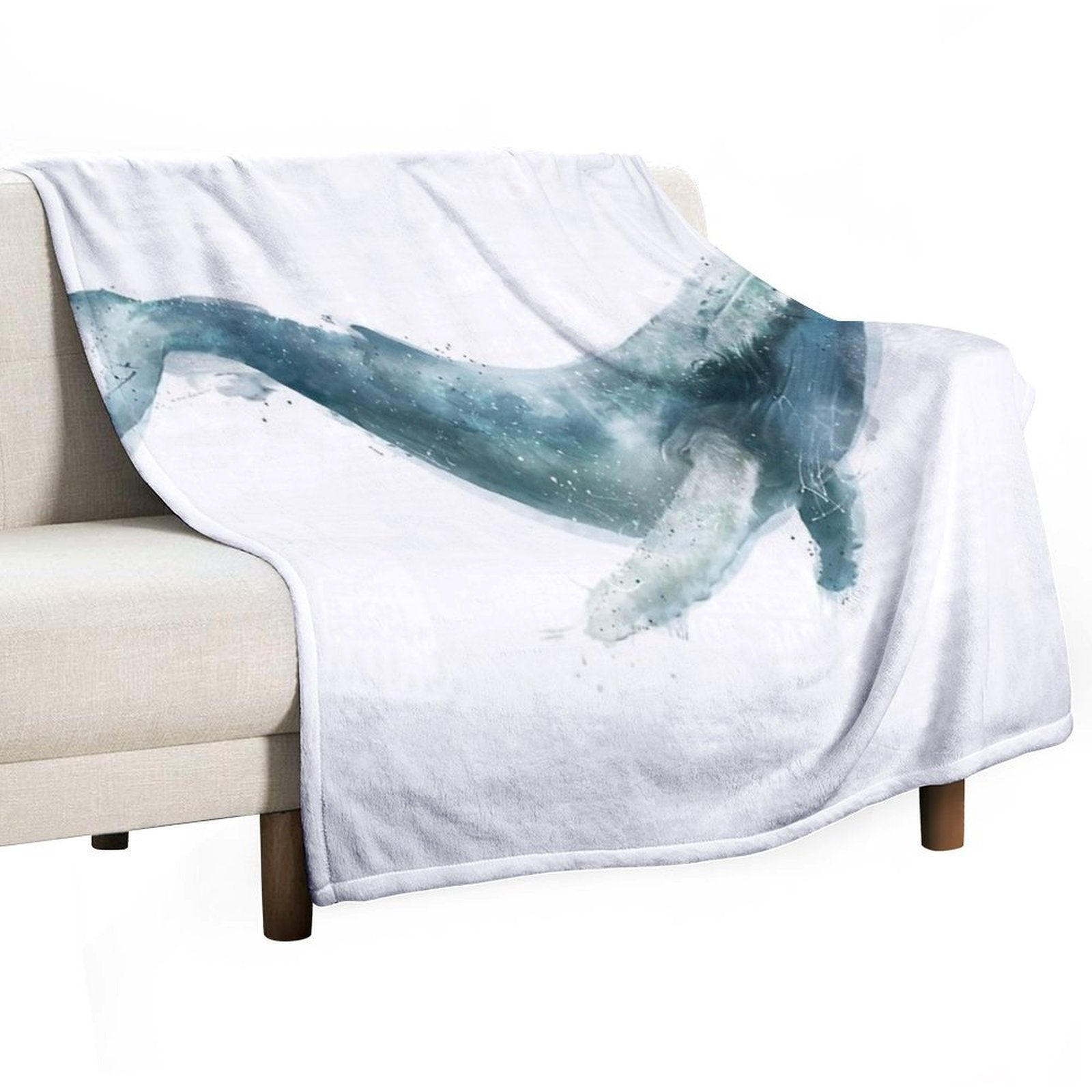 Humpback Whale Wrinkle-free Throw Blanket
