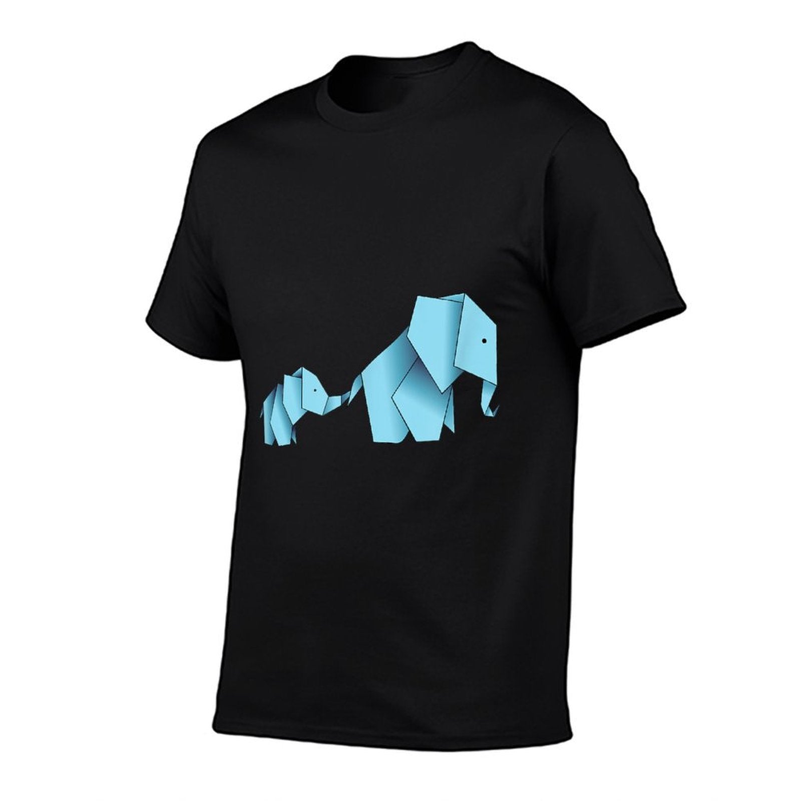 Origami Paper Folding Cute Elephant Blue Gift  Relaxed-fit T-Shirt