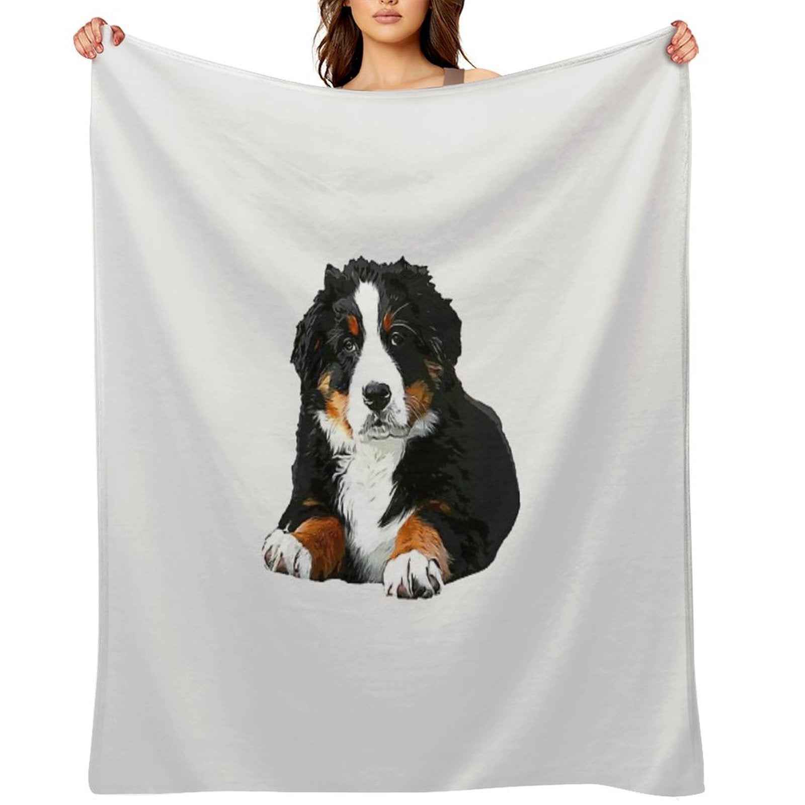 Bernese Mountain Dog Pup! Velvety-soft Throw Blanket
