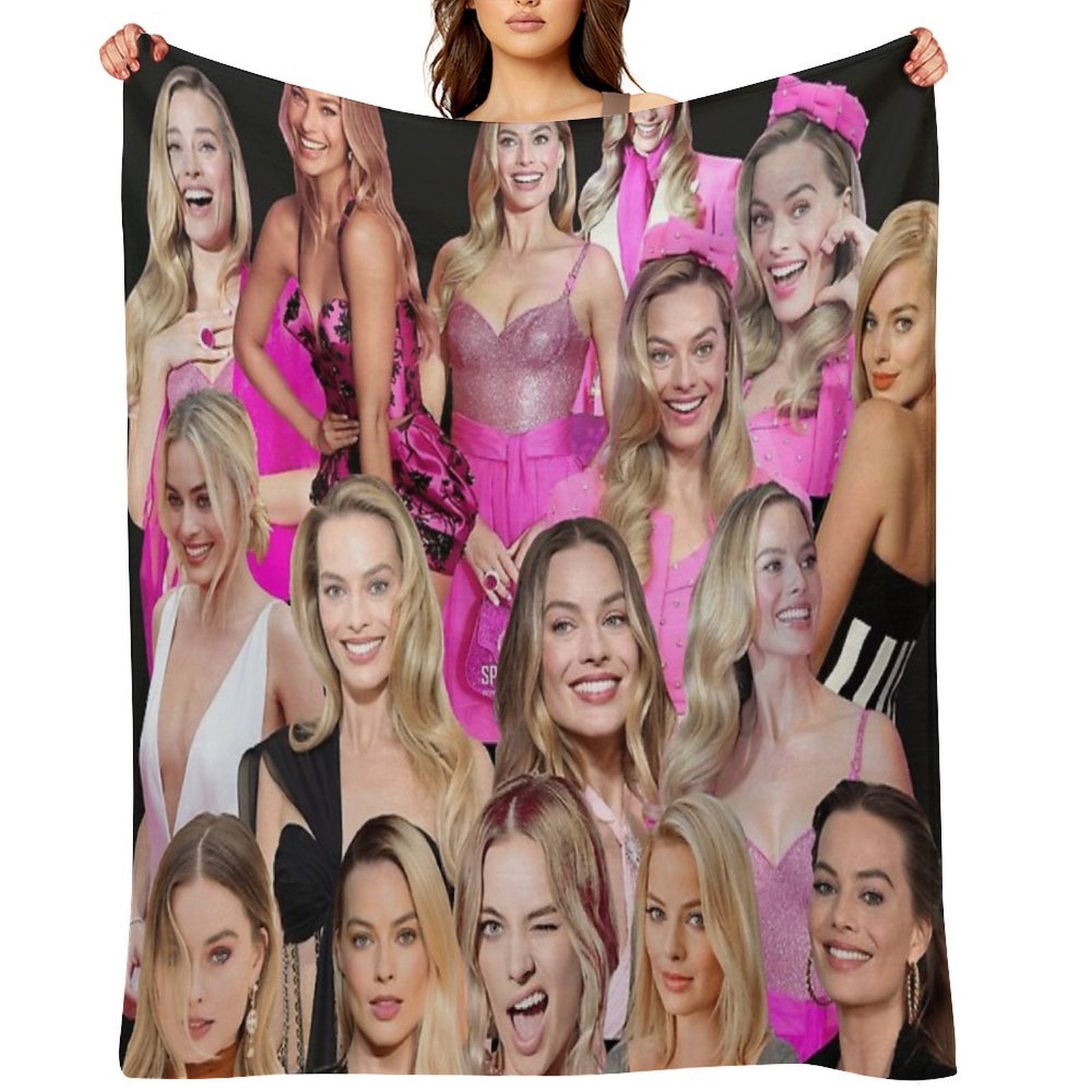 HIGH QUALITY Margot Robbie Photo Collage All-season Throw Blanket