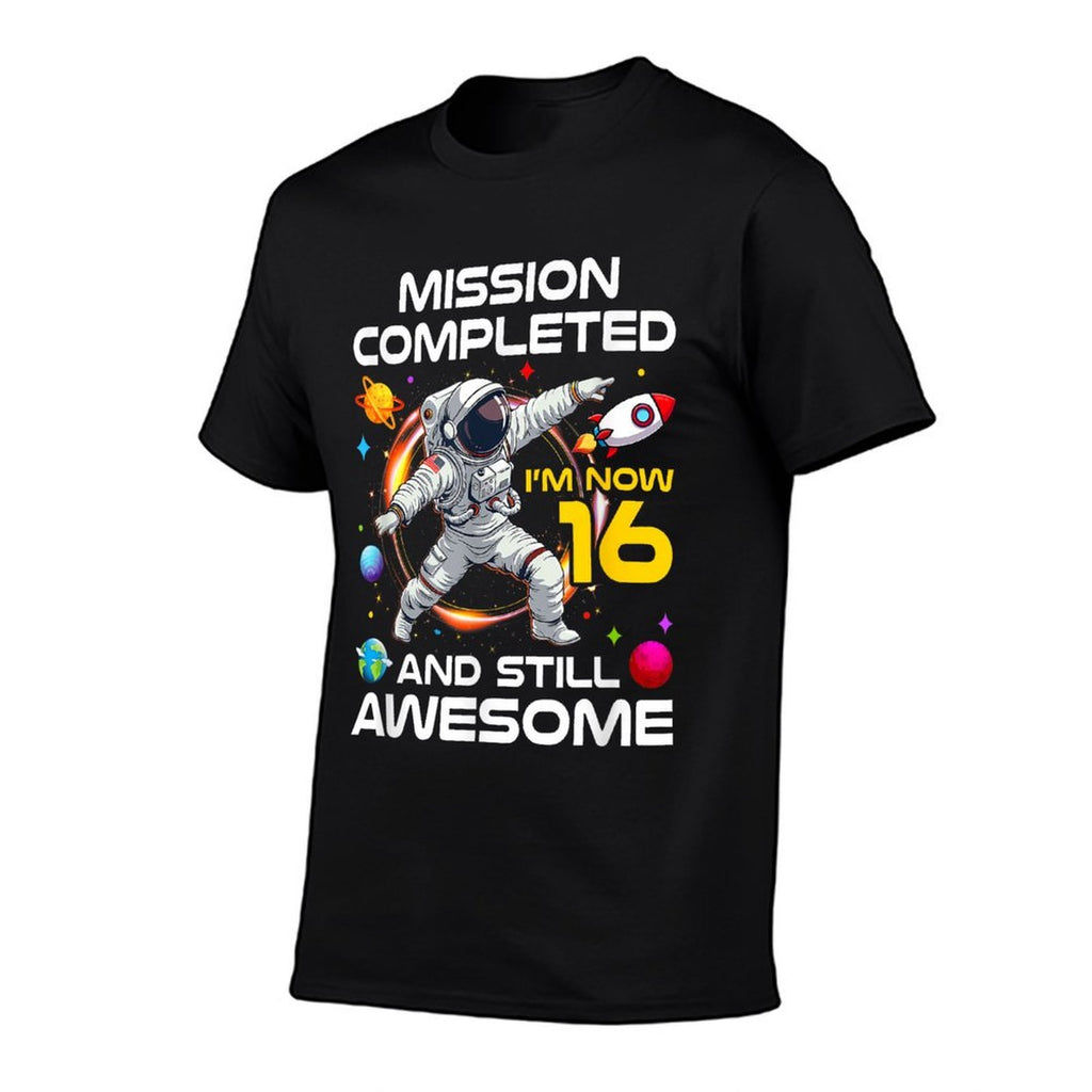 16Th Birthday Astronaut 16 Years Old Outer Space Birthday  Summer-ready Fabric T-Shirt
