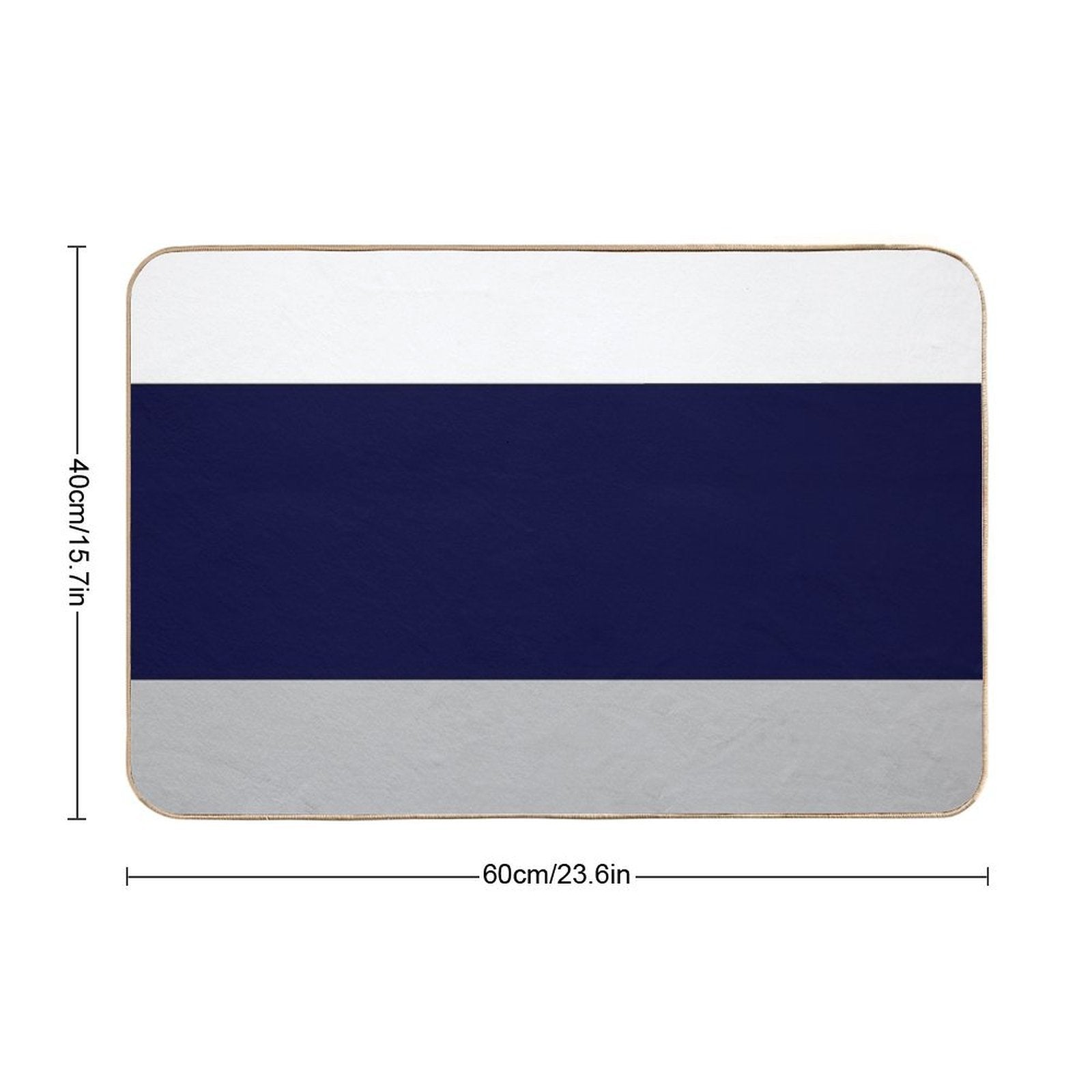 Three Color Stripes Silver Gray Navy Blue And White  Eco-Friendly Bath Mat