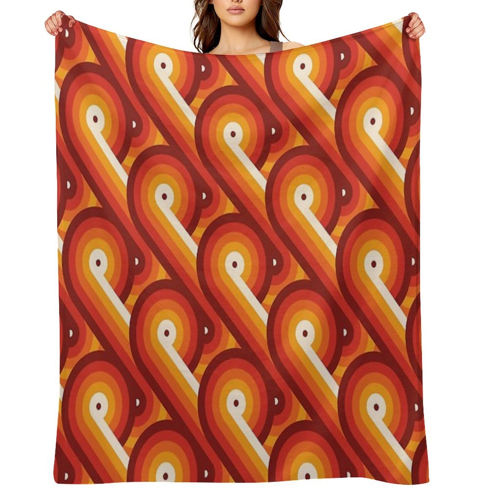 Disco Circles Geometric Pattern – “The Rogue” Palette Lightweight Throw Blanket