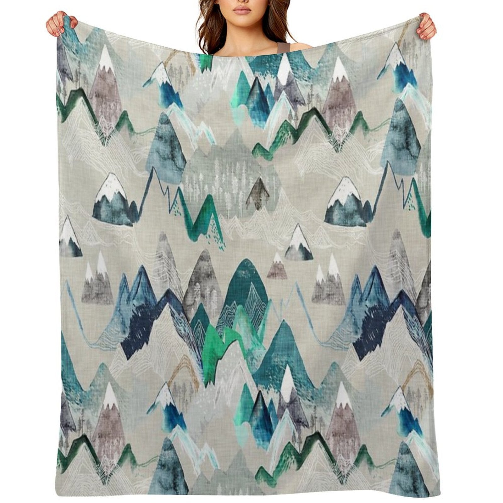 Call of The Mountains (in Evergreen) Compact Throw Blanket