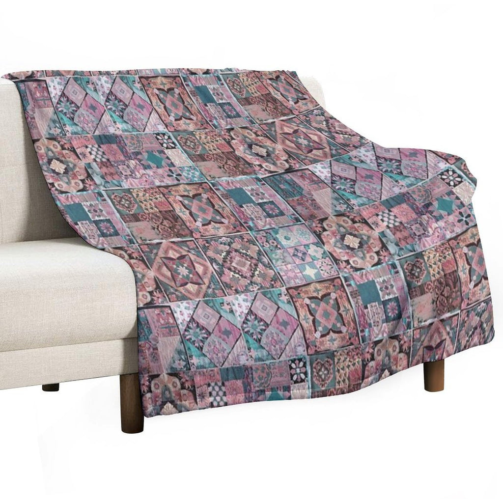 Whimsigoth Quilt Pattern 2025 Vintage (Trans Flag Version)  Stickers Decals DIY CRAFTS Machine-washable Throw Blanket