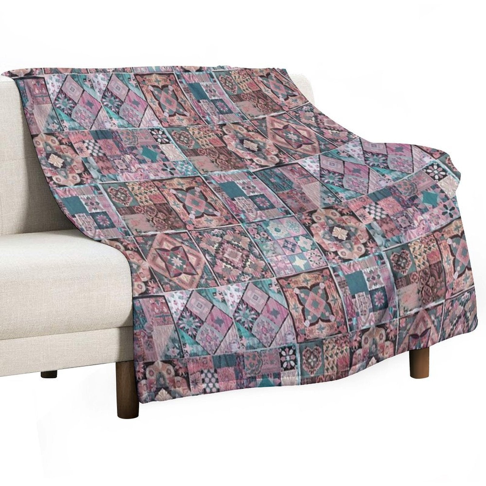 Whimsigoth Quilt Pattern 2025 Vintage (Trans Flag Version)  Stickers Decals DIY CRAFTS Machine-washable Throw Blanket