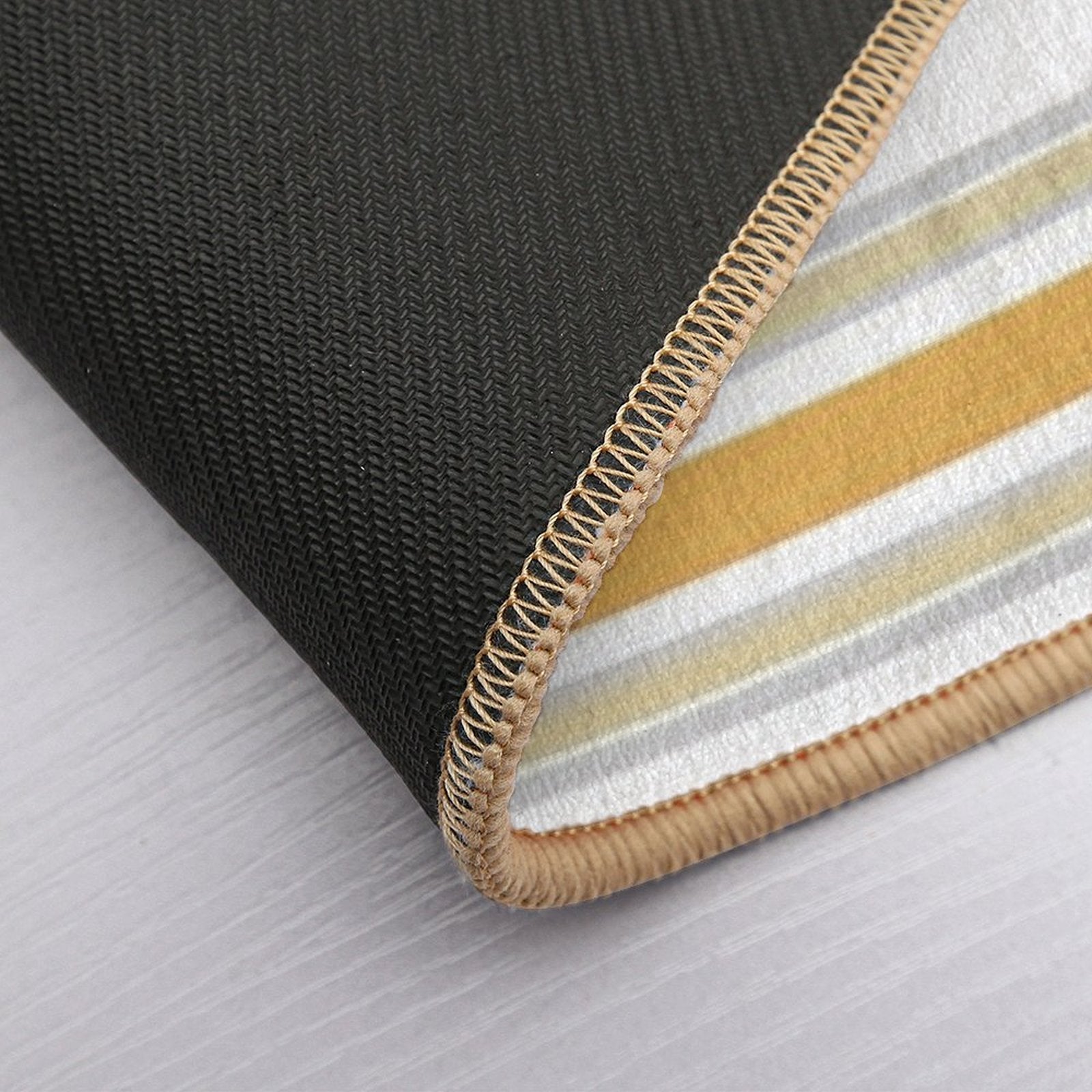 Line Art Neutral Yellow  Pet-Safe Bath Mat