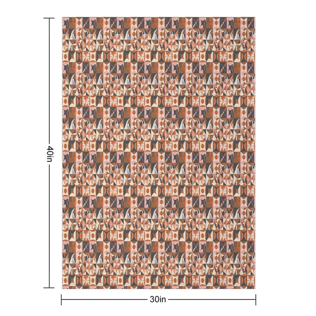 Muted Autumn  Soft Autumn Pattern, Skin-tone Matching, Personal Color Analysis, PCA, Geometric Abstract Quick-dry Throw Blanket