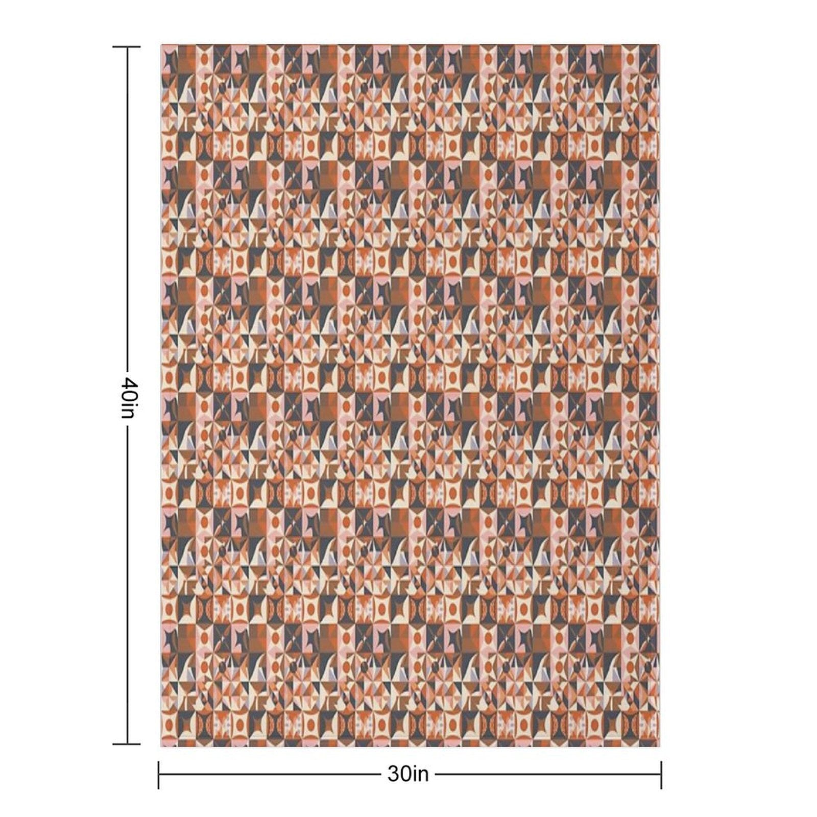 Muted Autumn  Soft Autumn Pattern, Skin-tone Matching, Personal Color Analysis, PCA, Geometric Abstract Quick-dry Throw Blanket