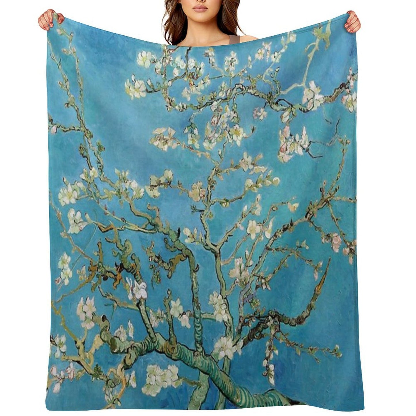 1890-Vincent Van Gogh-Almond Blossom-73.5x92 Versatility Throw Blanket