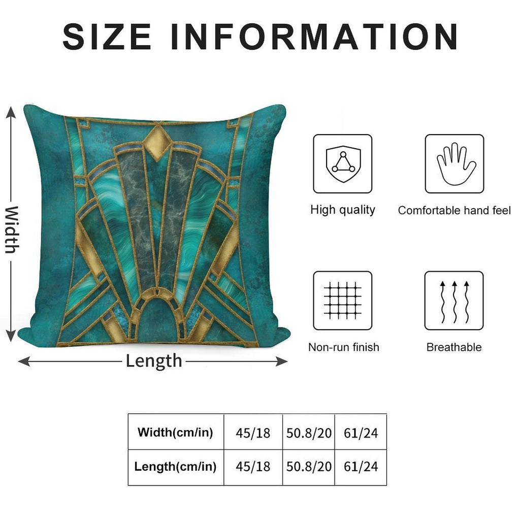 Elegant Stained Glass Art Deco Window With Marble And Gemstone Soft Washable Throw Pillow