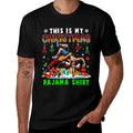 This Is My Christmas Pajama Two Santa Wrestling Lover  Wrinkle-resistant T-Shirt
