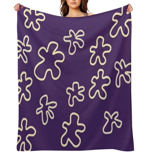 Yellow Spongebob Flowers Velvety-soft Throw Blanket