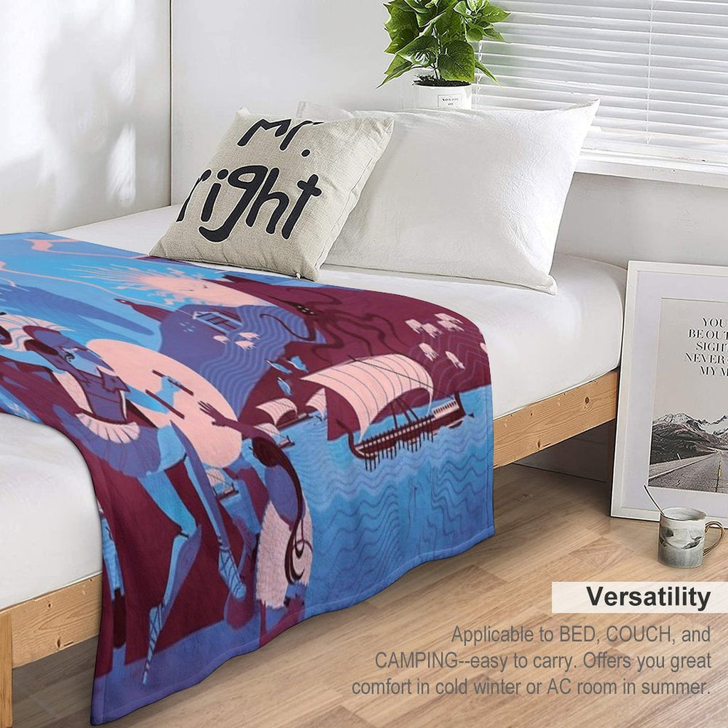 Homeric Landscape - Winter Comfort Throw Blanket