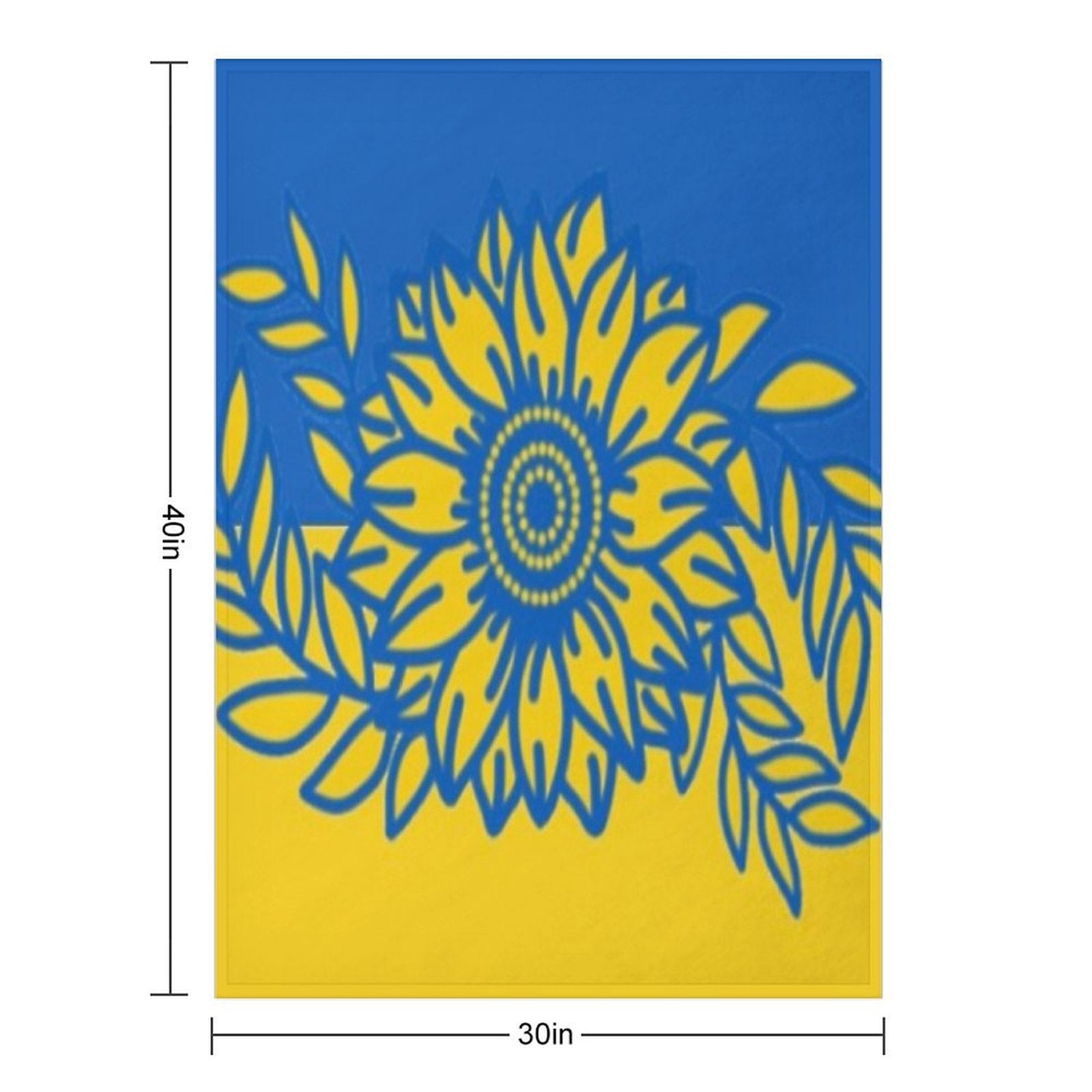 Ukraine Sunflower And Olive Branch Flag Plush Throw Blanket
