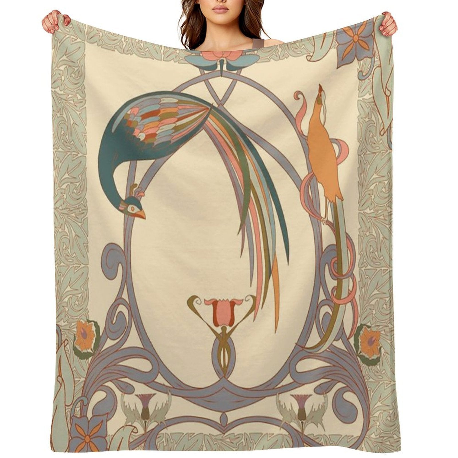Art Nouveau Quick-dry Throw Blanket