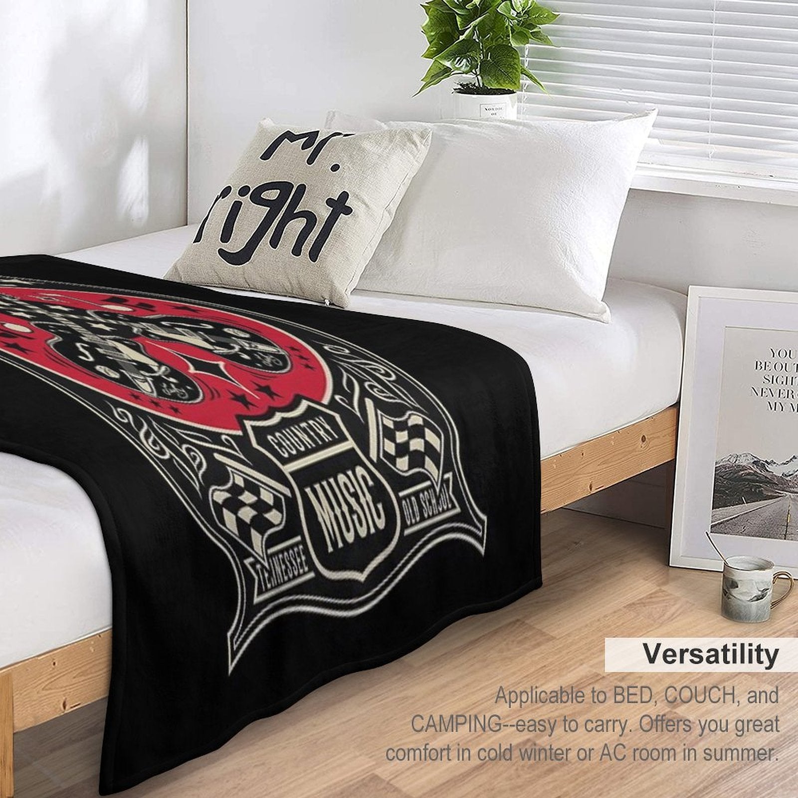 Country Music Lover Vintage Nashville Retro Tennessee Rockabilly Guitars All-season Throw Blanket