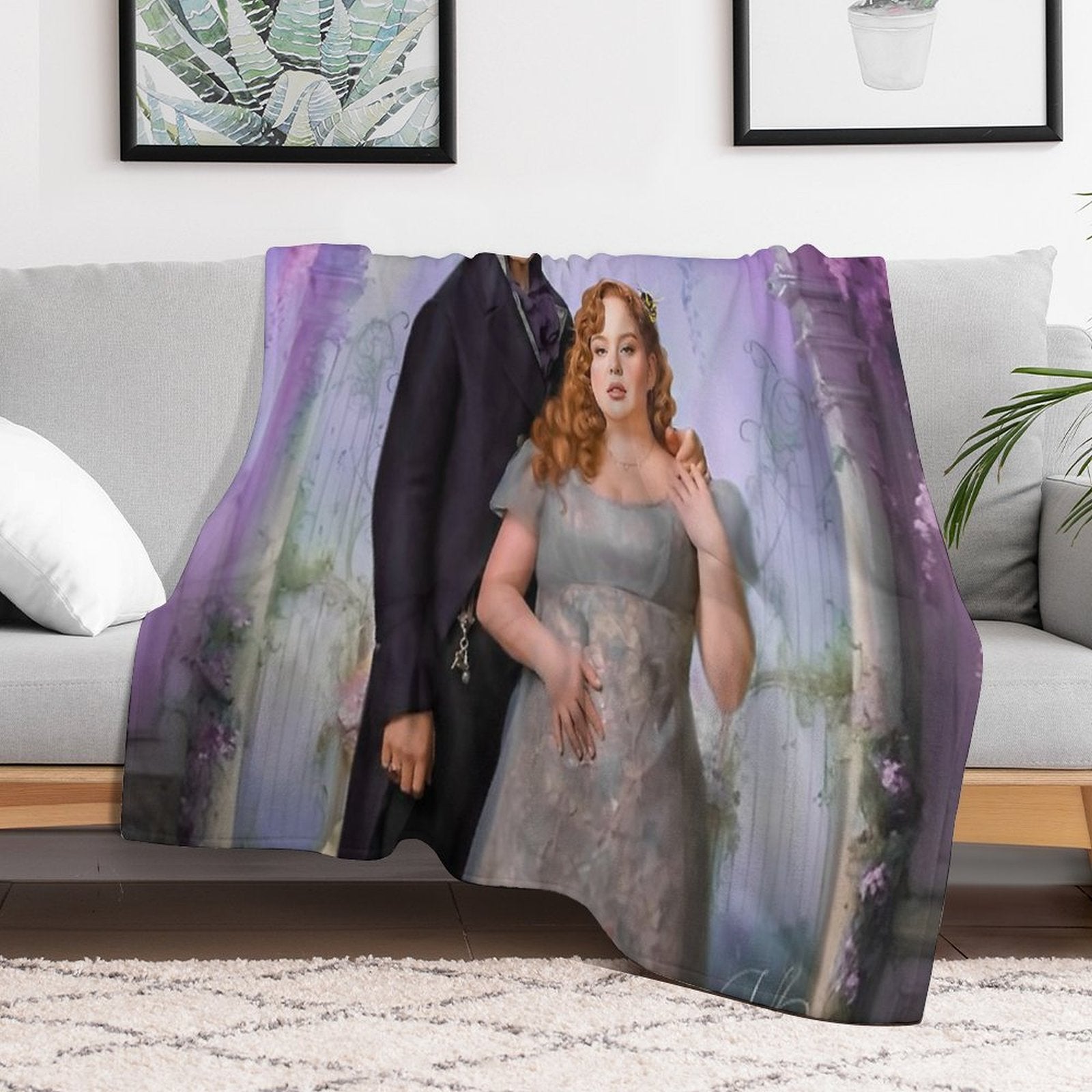 Penelope And Colin Bridgerton Gift-ready Throw Blanket