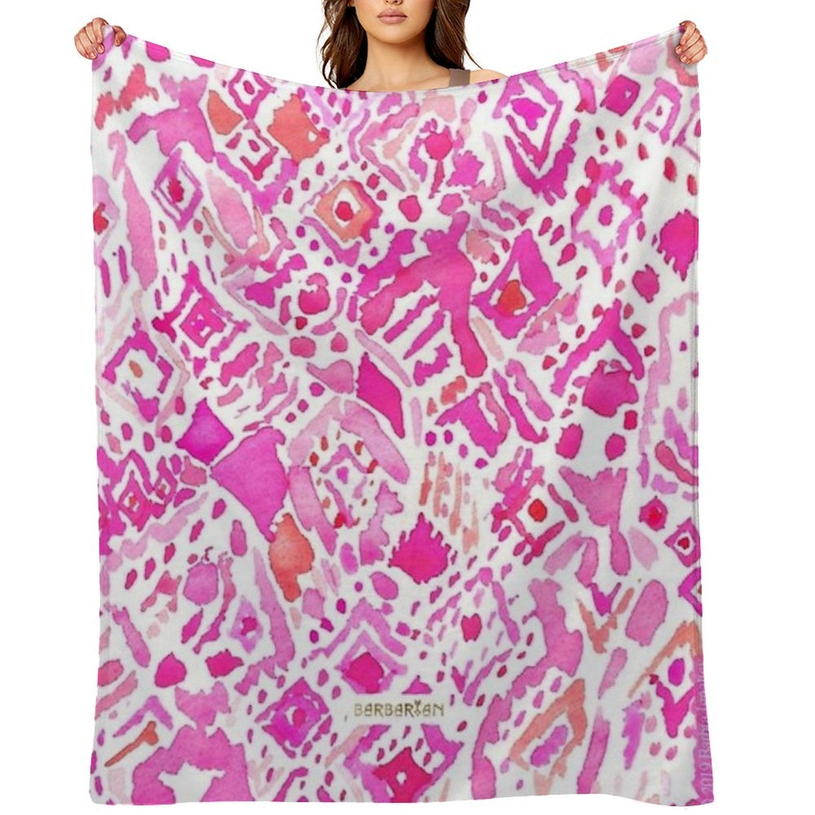 Cute Geometric Pink Durable Throw Blanket
