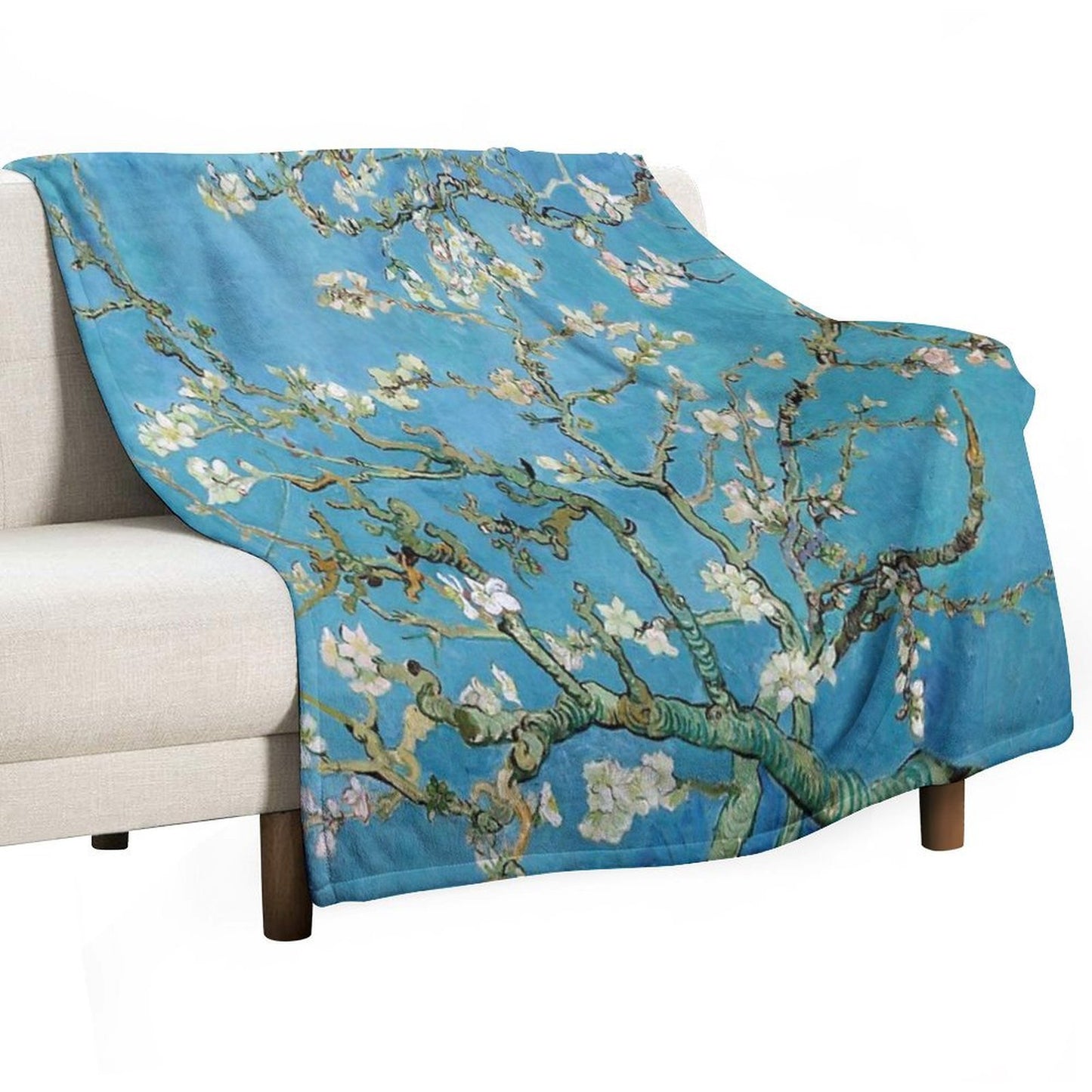 1890-Vincent Van Gogh-Almond Blossom-73.5x92 Versatility Throw Blanket