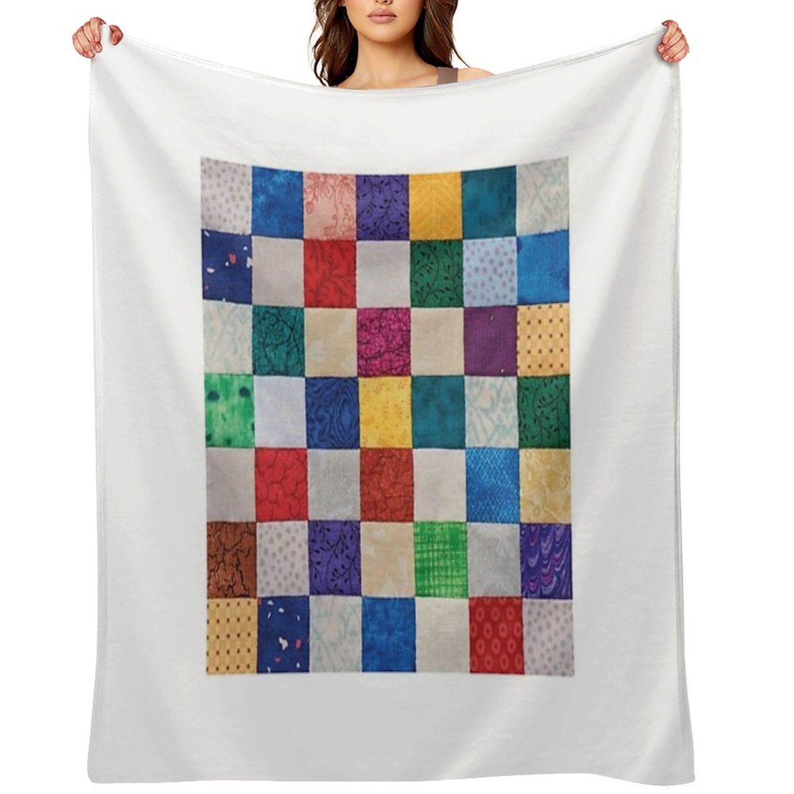 Sarilmak Patchwork Colorful Detail of Quilt Quick-dry Throw Blanket