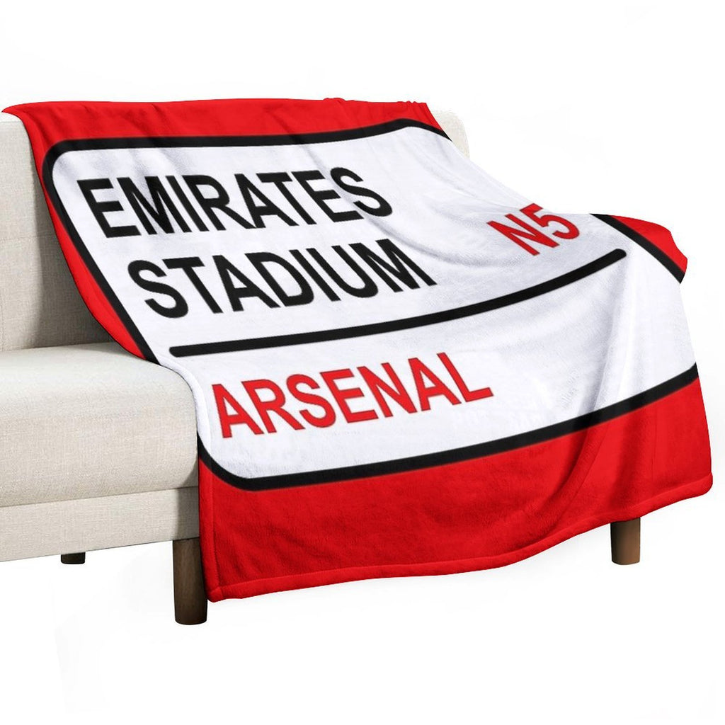 Emirates Stadium Football Sign Wrinkle-free Throw Blanket