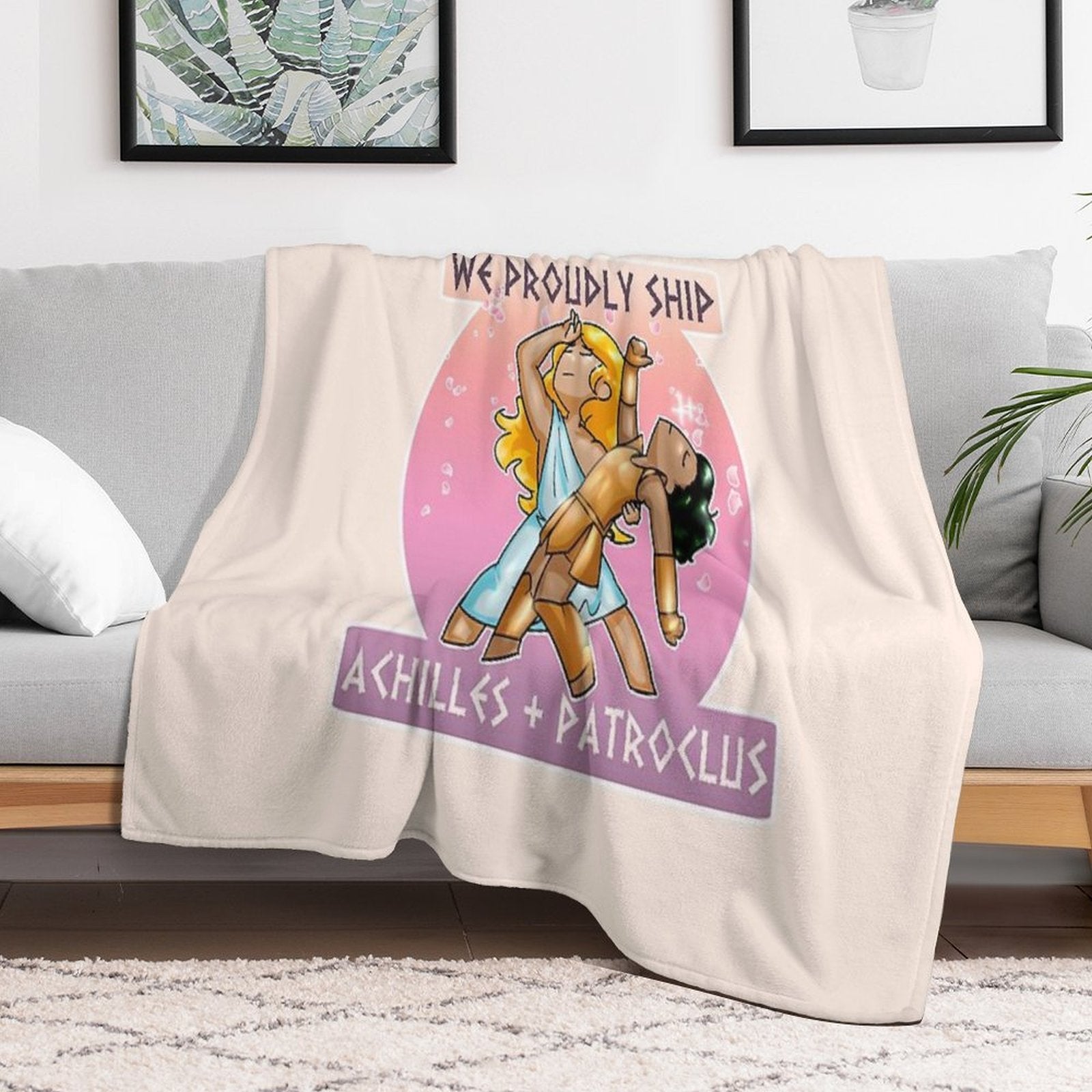 Achilles + Patroclus Plush Throw Blanket
