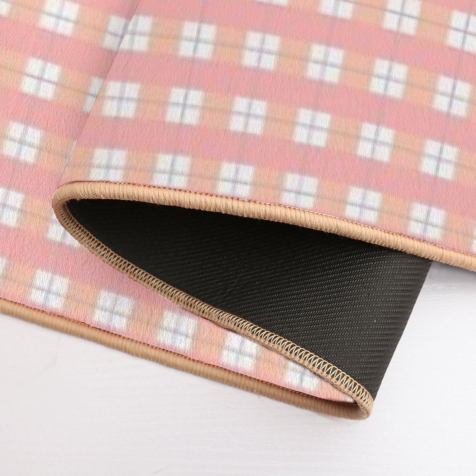 Cottage Plaid (peachy)  Dirt-Trapping Bath Mat