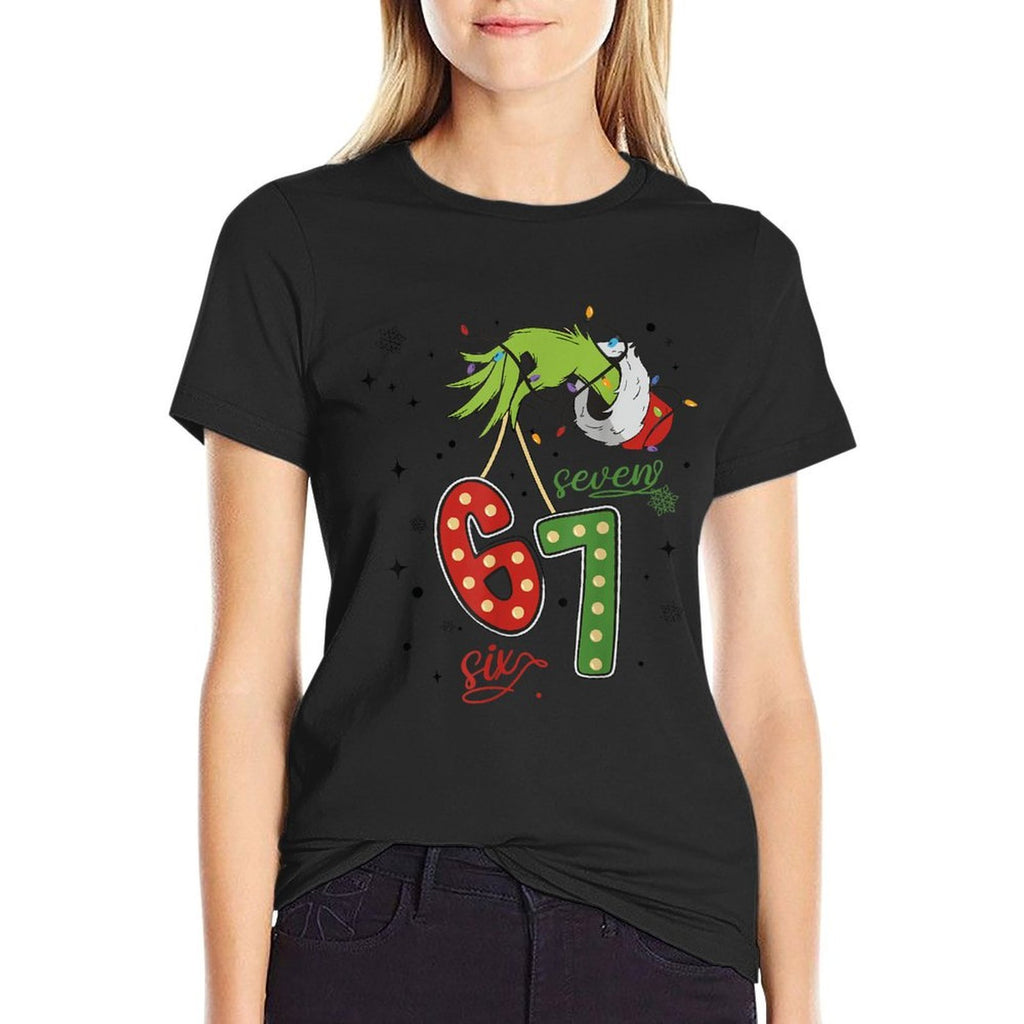 67 Christmas Costume Funny Winter Celebration  Oversized Silhouette T-Shirt
